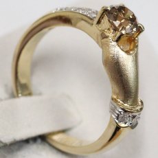 画像4: K18ダイヤモンドリング ハンドモチーフ D0.55 D0.13 6.2g #12 (4)