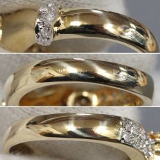 画像6: K18ダイヤモンドリング ハンドモチーフ D0.55 D0.13 6.2g #12 (6)