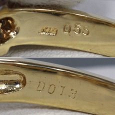 画像7: K18ダイヤモンドリング ハンドモチーフ D0.55 D0.13 6.2g #12 (7)