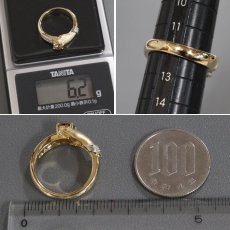 画像8: K18ダイヤモンドリング ハンドモチーフ D0.55 D0.13 6.2g #12 (8)