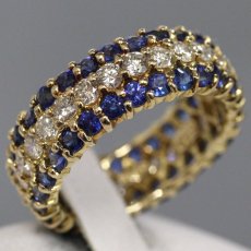 画像1: 18K/750サファイアダイヤモンドリング S3.13 D1.40 5.7g #13 (1)