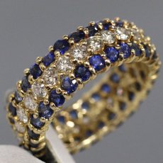 画像3: 18K/750サファイアダイヤモンドリング S3.13 D1.40 5.7g #13 (3)