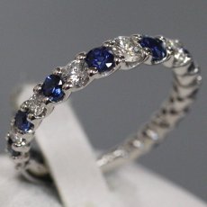 画像1: Pt900サファイアダイヤモンドリング S0.63 D0.50 3.2g #11 (1)