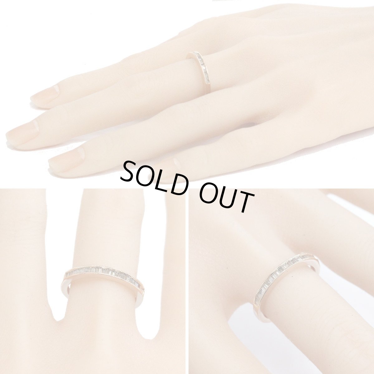画像10: ジーエスティーヴィー K18PGテーパーカットダイヤモンドリング D0.25 2.6g #16.5 (10)