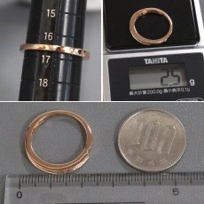 画像8: ジーエスティーヴィー K18PGテーパーカットダイヤモンドリング D0.25 2.6g #16.5 (8)