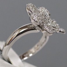 画像3: K18WGダイヤモンドリング フラワーモチーフ D0.76 7.4g #11 (3)