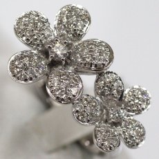 画像4: K18WGダイヤモンドリング フラワーモチーフ D0.76 7.4g #11 (4)