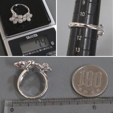 画像8: K18WGダイヤモンドリング フラワーモチーフ D0.76 7.4g #11 (8)