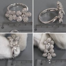 画像9: K18WGダイヤモンドリング フラワーモチーフ D0.76 7.4g #11 (9)