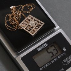 画像10: K18PG ダイヤモンドペンダント D0.75 5.3g アジャスター付 45cm (10)
