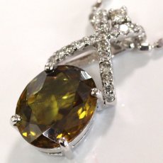 画像3: K18WGスフェーンダイヤモンドペンダント 2.54 D0.18 5.7g AJ付45cm (3)