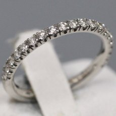 画像1: Pt950 エタンセル ドゥ カルティエ ウェディングリング セミパヴェセッティング(B4221948)2.7g #7.5(#48)内外箱 保証書 (1)