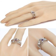 画像10: ミキモト K18WGパールアメジストシトリンダイヤモンドリング 7.6g #11 (10)