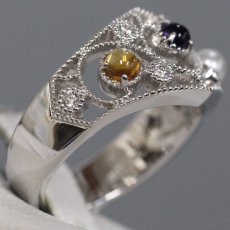 画像3: ミキモト K18WGパールアメジストシトリンダイヤモンドリング 7.6g #11 (3)