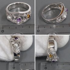 画像9: ミキモト K18WGパールアメジストシトリンダイヤモンドリング 7.6g #11 (9)