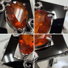 画像4: 田村宗敬/tam K18WGオニキスファイヤーオパールダイヤモンドリング FO1.230 D0.08 10.6g #16 (4)