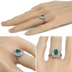 画像10: Pt950エメラルドダイヤモンドリング E0.785 D0.71 5.4g #12 (10)