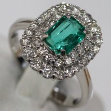 画像4: Pt950エメラルドダイヤモンドリング E0.785 D0.71 5.4g #12 (4)