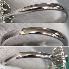 画像6: Pt950エメラルドダイヤモンドリング E0.785 D0.71 5.4g #12 (6)