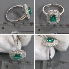 画像9: Pt950エメラルドダイヤモンドリング E0.785 D0.71 5.4g #12 (9)