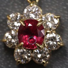 画像3: K18ルビーダイヤモンドペンダント R0.51 D0.53 3.9g 40cm ソーティング (3)
