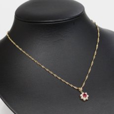 画像6: K18ルビーダイヤモンドペンダント R0.51 D0.53 3.9g 40cm ソーティング (6)