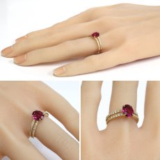 画像10: K18ルベライトダイヤモンドリング 1.359 D0.32 2.6g #12 ソーティング (10)