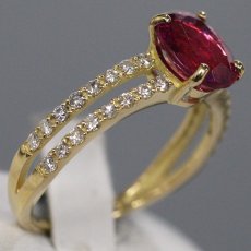 画像3: K18ルベライトダイヤモンドリング 1.359 D0.32 2.6g #12 ソーティング (3)