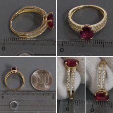 画像9: K18ルベライトダイヤモンドリング 1.359 D0.32 2.6g #12 ソーティング (9)