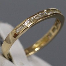 画像3: K18バゲットカットダイヤモンドリング ハーフエタニティ D0.33 2.2g #11.5 (3)