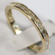 画像4: K18バゲットカットダイヤモンドリング ハーフエタニティ D0.33 2.2g #11.5 (4)