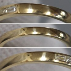 画像6: K18バゲットカットダイヤモンドリング ハーフエタニティ D0.33 2.2g #11.5 (6)