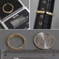 画像7: K18バゲットカットダイヤモンドリング ハーフエタニティ D0.33 2.2g #11.5 (7)