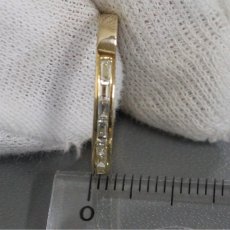 画像9: K18バゲットカットダイヤモンドリング ハーフエタニティ D0.33 2.2g #11.5 (9)