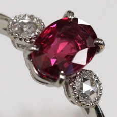 画像3: Pt900非加熱ピジョンブラッドルビーダイヤモンドリング R0.61 D0.05 2.3g #12 AIGS鑑別書 (3)