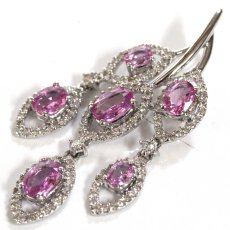 画像3: K18WGピンクサファイアダイヤモンドペンダントトップ 枝葉モチーフ 4.6g (3)