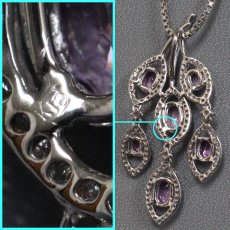 画像5: K18WGピンクサファイアダイヤモンドペンダントトップ 枝葉モチーフ 4.6g (5)