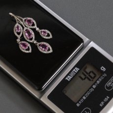 画像9: K18WGピンクサファイアダイヤモンドペンダントトップ 枝葉モチーフ 4.6g (9)