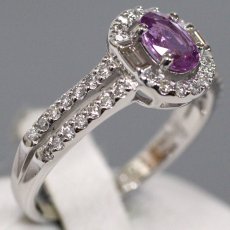 画像3: K18WGパープルサファイアダイヤモンドリング PS0.59 D0.30 3.7g #12 (3)