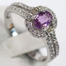 画像4: K18WGパープルサファイアダイヤモンドリング PS0.59 D0.30 3.7g #12 (4)