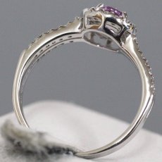 画像5: K18WGパープルサファイアダイヤモンドリング PS0.59 D0.30 3.7g #12 (5)