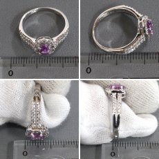 画像8: K18WGパープルサファイアダイヤモンドリング PS0.59 D0.30 3.7g #12 (8)