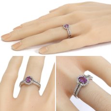 画像9: K18WGパープルサファイアダイヤモンドリング PS0.59 D0.30 3.7g #12 (9)