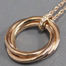 画像3: 750PG トリニティ 5Pダイヤモンド ネックレス 2009年クリスマス限定 7.3g 41cm 保証書 (3)