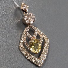 画像1: K18PGイエロートルマリンダイヤモンドペンダントトップ T1.04 D0.80 3.9g (1)