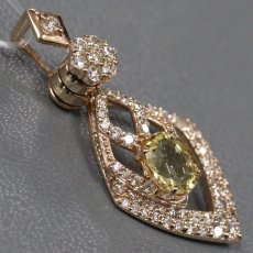 画像2: K18PGイエロートルマリンダイヤモンドペンダントトップ T1.04 D0.80 3.9g (2)
