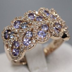 画像1: K18PGサファイアダイヤモンドリング S1.02 D0.40 6.0g #13 (1)