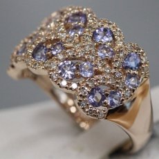 画像2: K18PGサファイアダイヤモンドリング S1.02 D0.40 6.0g #13 (2)