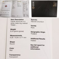 画像10: Pt900ルビーダイヤモンドリング R1.25 D1.03　6.2ｇ #11.5 ＧＩＡ鑑別書 (10)