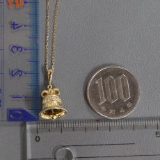 画像9: ミキモト K18 ダイヤモンド ペンダント ベルモチーフ D0.15 4.6g 40cm (9)